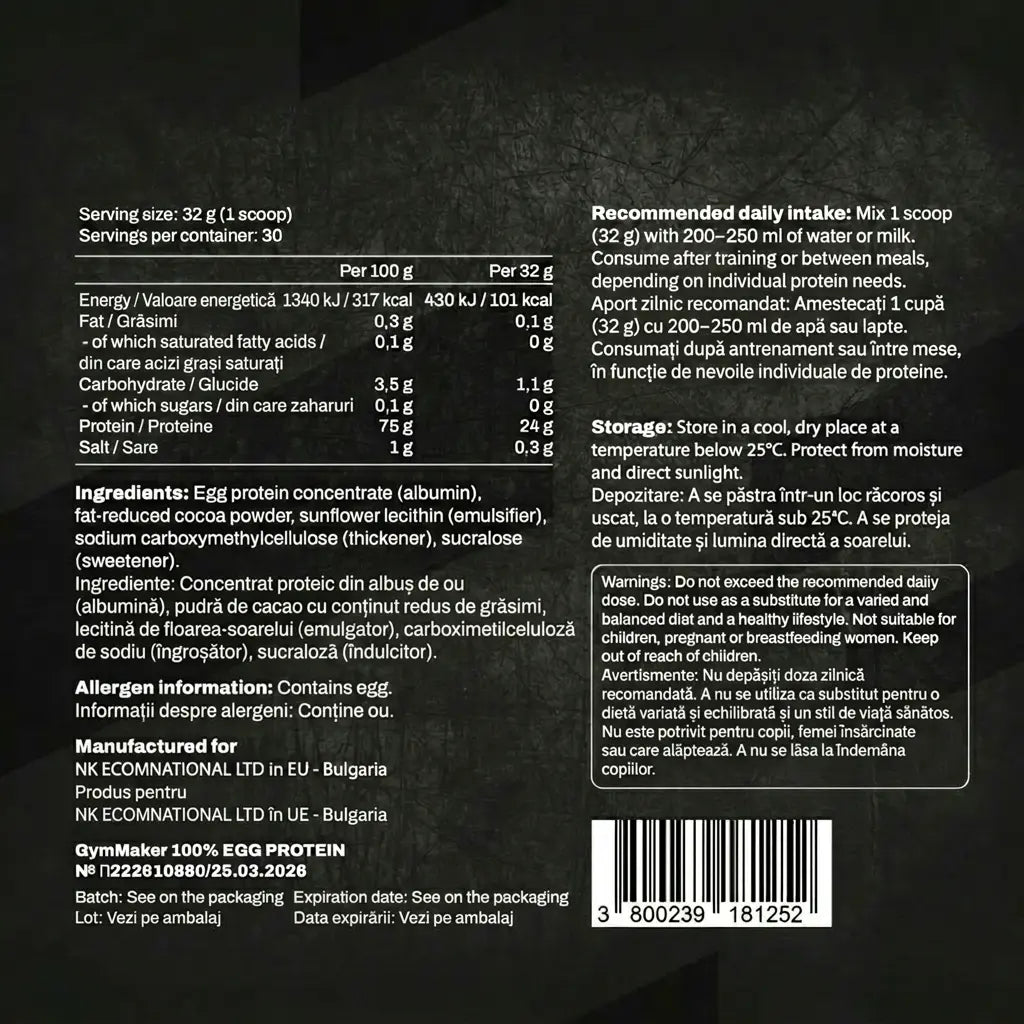 Isolate 100% Egg Protein Powder